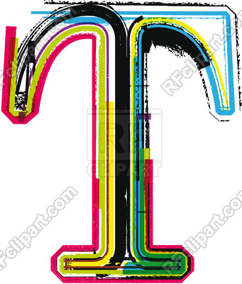 341x400 Letter T Colorful Grunge Font Royalty Free Vector Clip Art Image