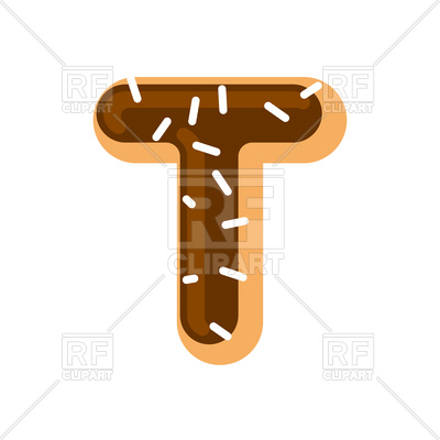 400x400 Letter T Donut Font Royalty Free Vector Clip Art Image