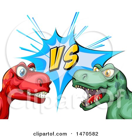450x470 Clipart Of Fighting T Rex Dinosaurs