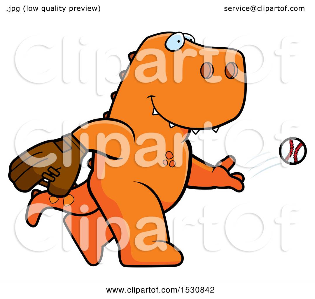 1080x1024 Clipart Of A Cartoon Tyrannosaurus Rex Dinosaur Baseball Pitcher