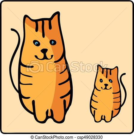 450x470 Cute Orange Red Headed Cat. Kids Illustration With Domestic