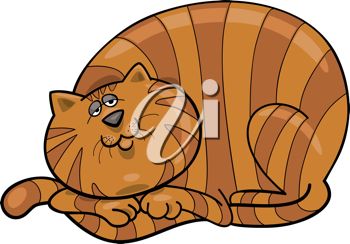 350x244 Picture Of A Orange Striped Cat Laying Down In A Vector Clip Art