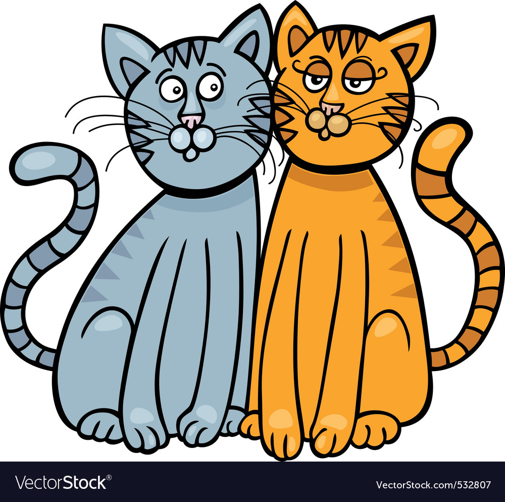 1000x993 Two Cats Clipart