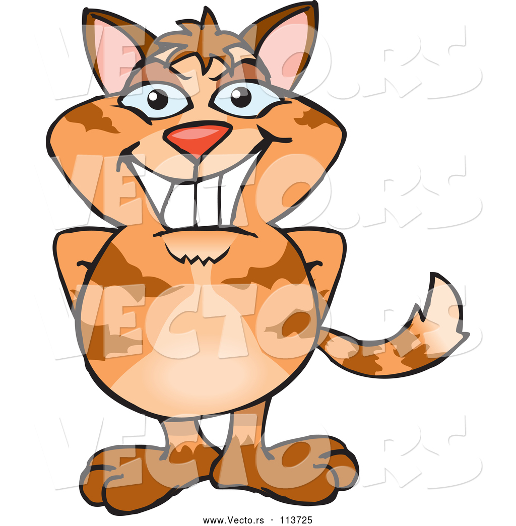 1024x1044 Vector Of Happy Cartoon Tabby Cat Standing By Dennis Holmes