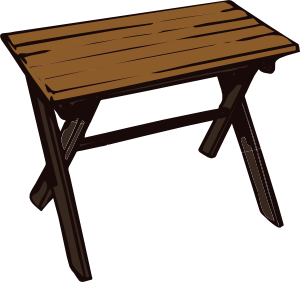 300x282 Collapsible Wooden Table Clip Art