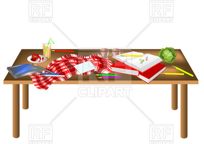 400x283 Messy Table Isolated On A White Background Royalty Free Vector