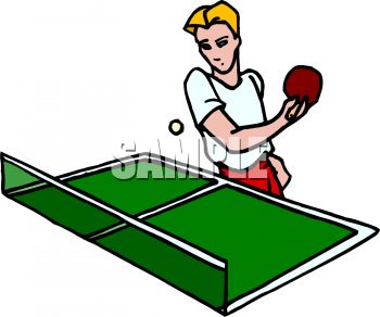 350x292 Cartoon Of A Kid Playing Table Tennis