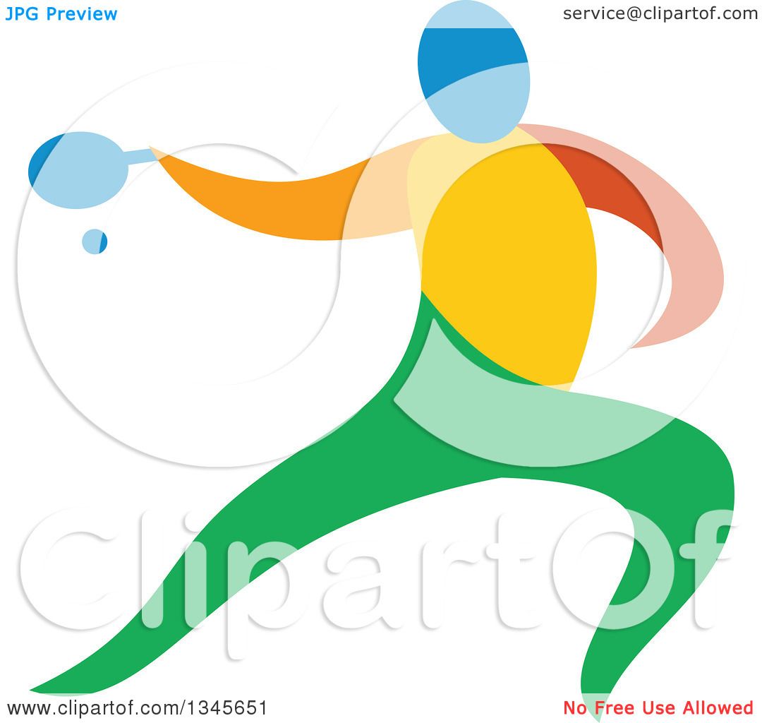 1080x1024 Clipart Of A Colorful Athlete Playing Table Tennis