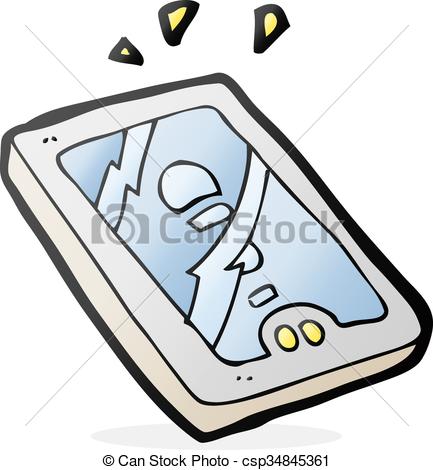 433x470 Freehand Drawn Cartoon Tablet Device Clip Art Vector