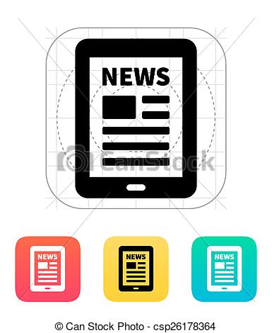 385x470 Tablet Pc Newspaper Icon. Vector Illustration. Clip Art Vector