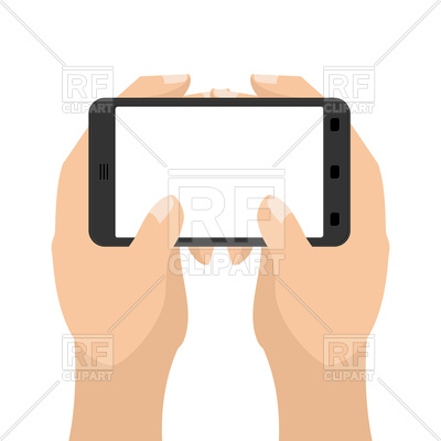 400x400 Two Hands And Tablet Smartphone Royalty Free Vector Clip Art Image
