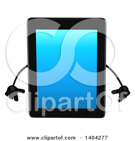 450x470 Clipart Of A 3d Tablet Computer Character