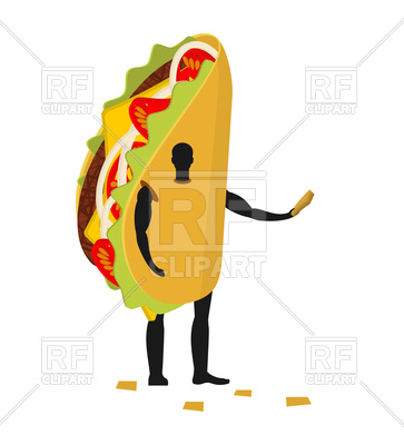 363x400 Taco Man Mascot Promoter Royalty Free Vector Clip Art Image