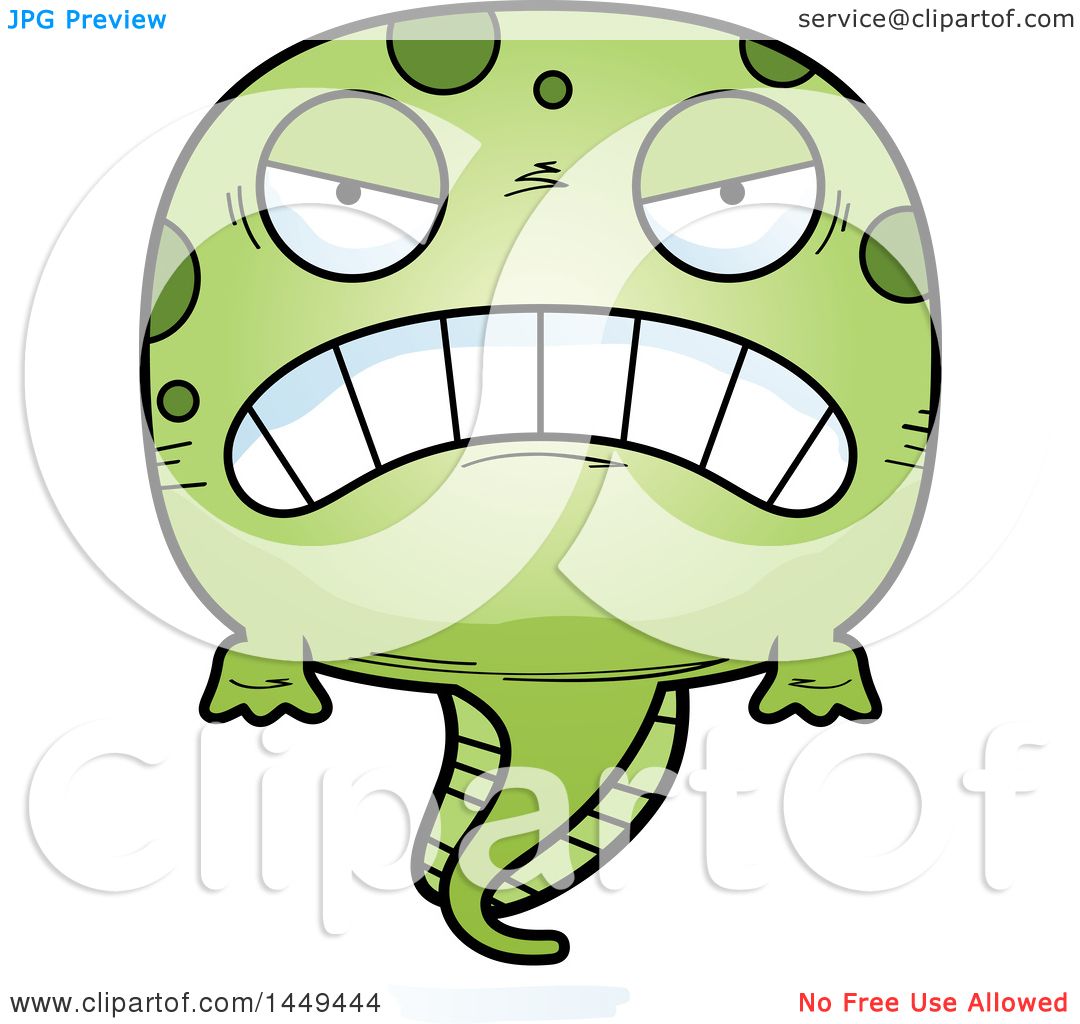1080x1024 Clipart Graphic Of A Cartoon Mad Tadpole Pollywog Character Mascot