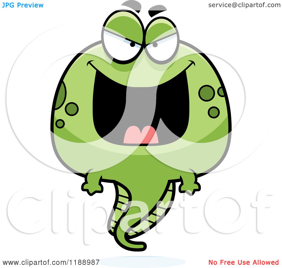 1080x1024 Cartoon Of A Grinning Evil Tadpole Mascot