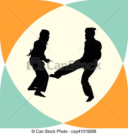 450x470 Taekwondo Woman Silhouette Vector Clip Art Vector