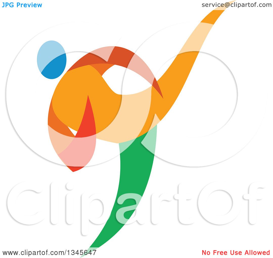 1080x1024 Clipart Of A Colorful Martial Arts Athlete Doing Taekwondo