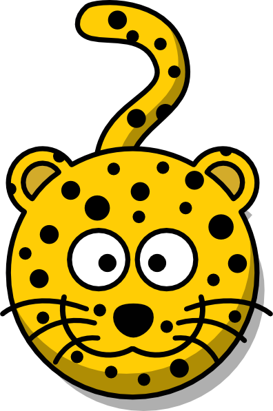 396x597 Leopard Head With Tail Clip Art