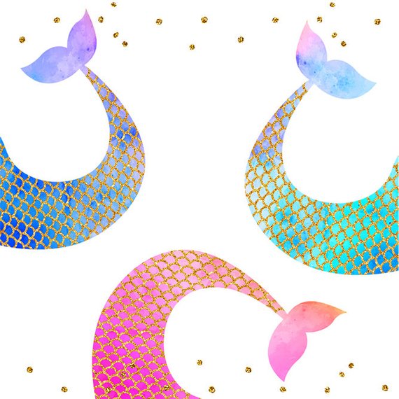 570x570 Mermaid Tail Clip Art,digital Clipart