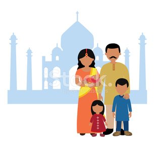 309x300 Indian Family In Front Of Taj Mahal Stock Vectors
