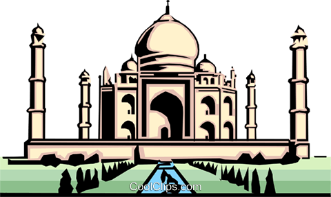 480x287 Taj Mahal Royalty Free Vector Clip Art Illustration Arch0075