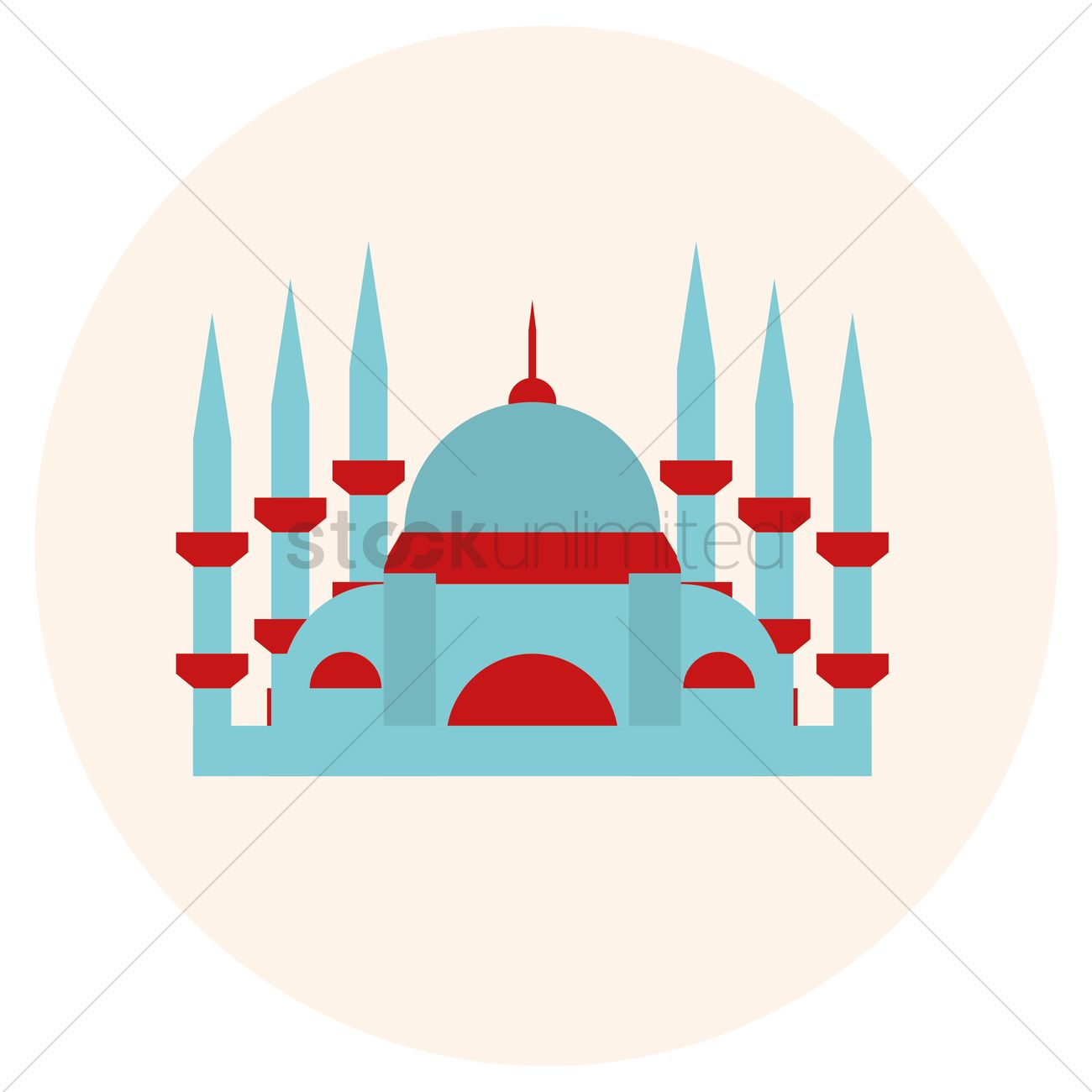 1300x1300 Taj Mahal Vector Image