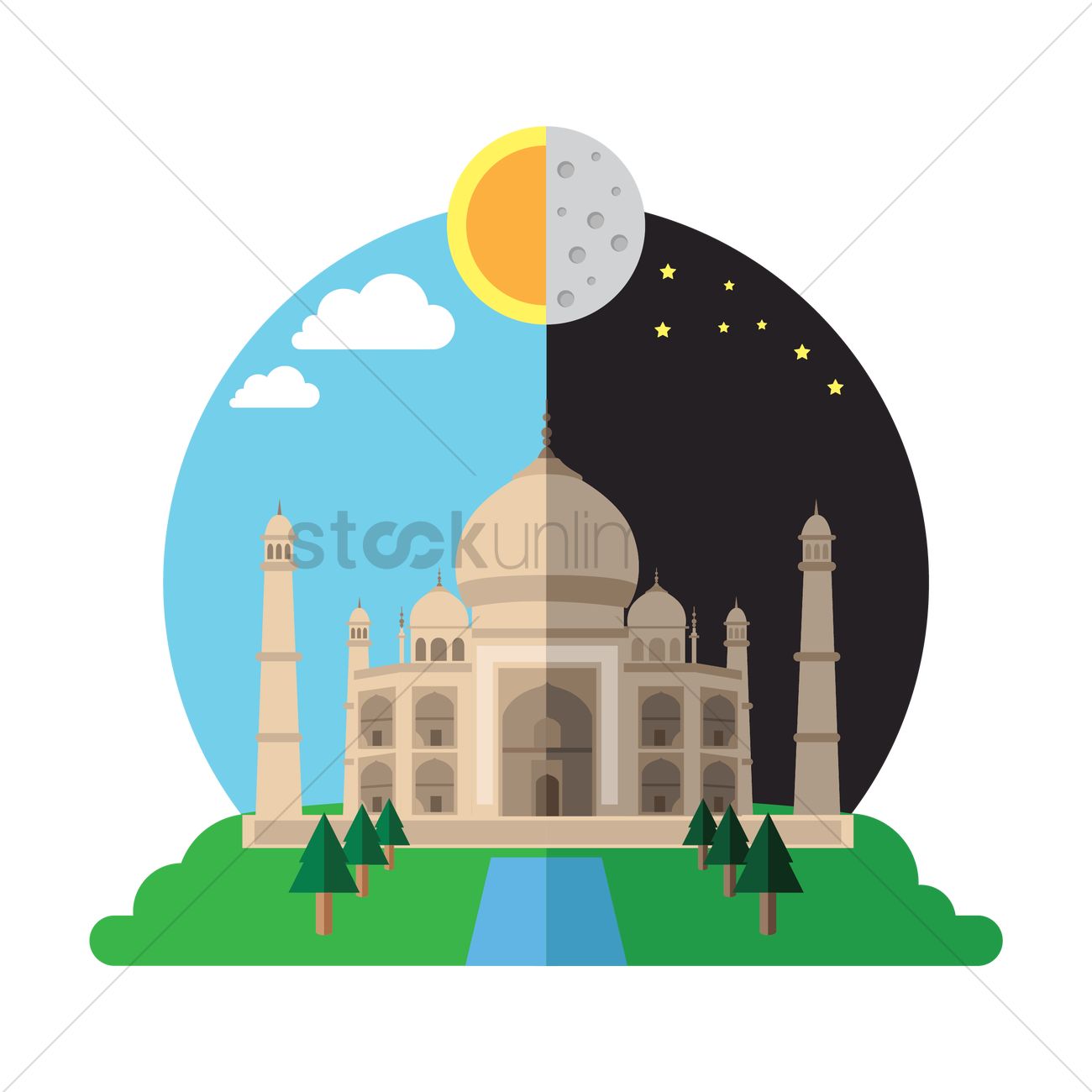 1300x1300 Taj Mahal Vector Image