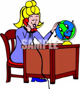 272x300 Clip Art Image A Geography Teacher Talking On The Phone