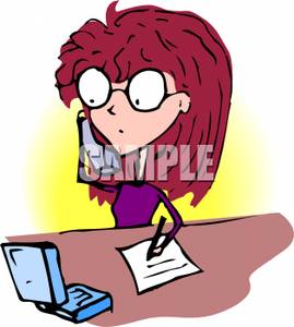 269x300 Clip Art Image A Woman Talking On The Phone And Taking A Note