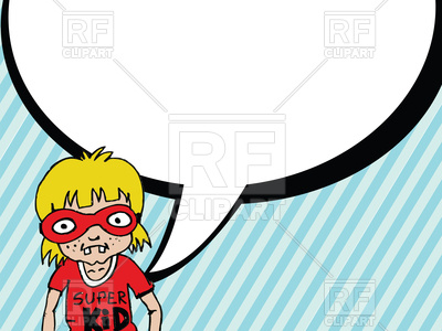 400x300 Little Boy Talking With Dialog Speech Bubble Royalty Free Vector