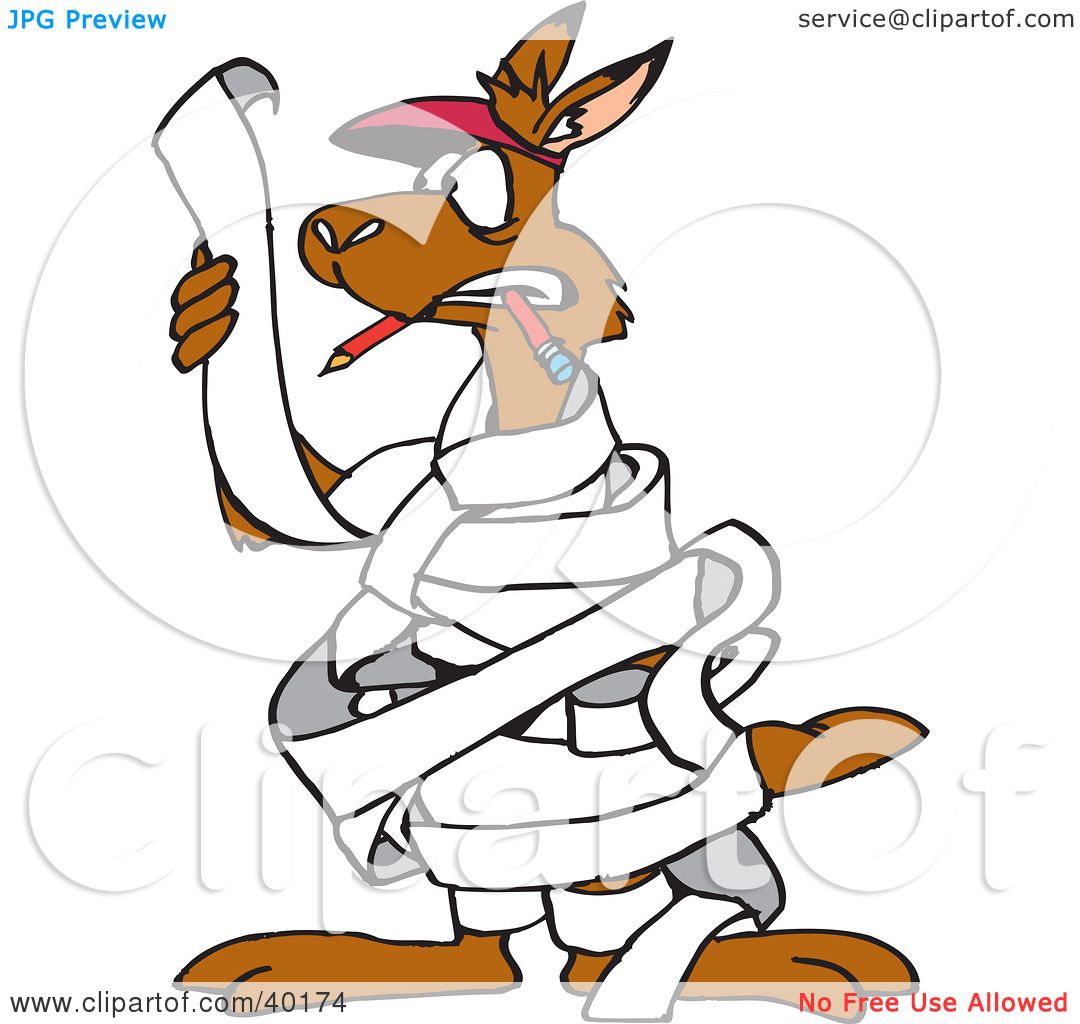 1080x1024 Clipart Illustration Of A Kangaroo Proof Reader Tangled