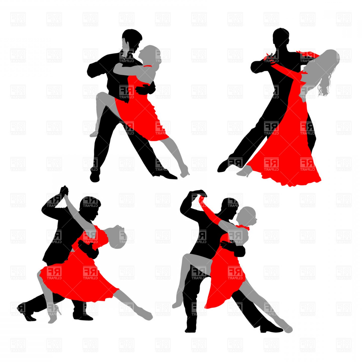 1440x1440 Dancing Couple Tango Vector Clipart Shopatcloth