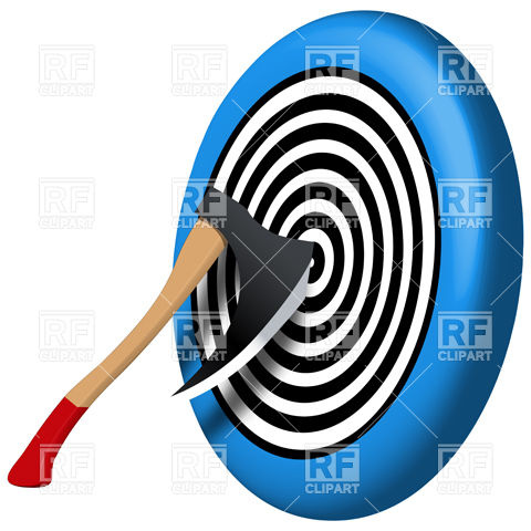 480x480 Axe And Target Against White Background Royalty Free Vector Clip