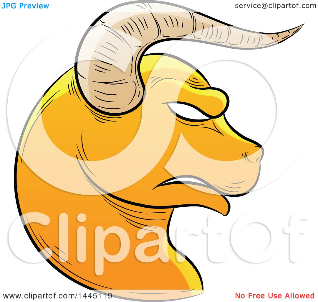 1080x1024 Clipart Of A Sketched Golden Yellow Astrology Zodiac Taurus Bull