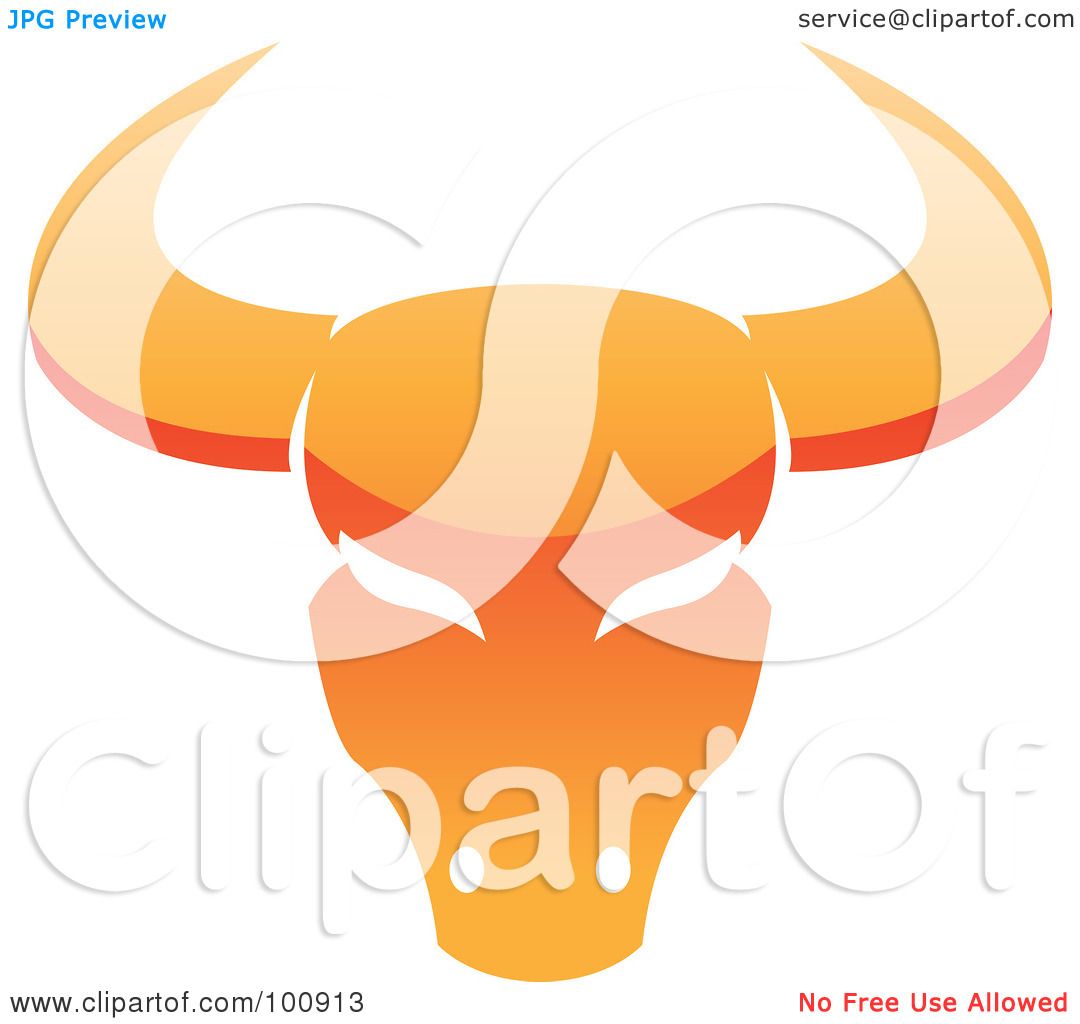 1080x1024 Royalty Free (Rf) Clipart Illustration Of A Glossy Orange Taurus