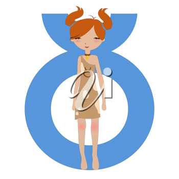 350x350 Royalty Free Clipart Image Of A Taurus Zodiac Sign
