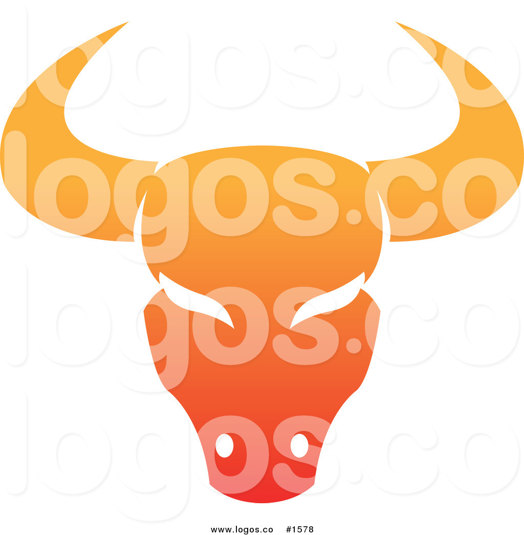 1024x1044 Royalty Free Gradient Orange Taurus Bull Zodiac Logo By Cidepix