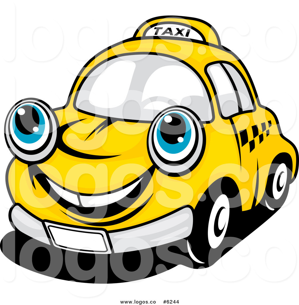 1024x1044 Royalty Free Clip Art Vector Logo Of A Happy Taxi Cab Smiling By
