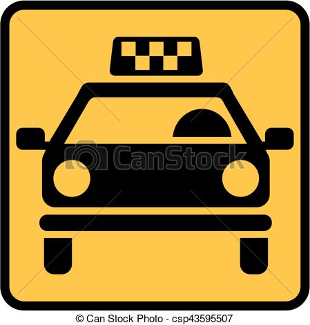 449x470 Yellow Taxi Cab Sign Vector Clipart