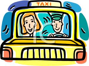 300x223 Clipart Image A Driver And Passenger In A Taxi Cab