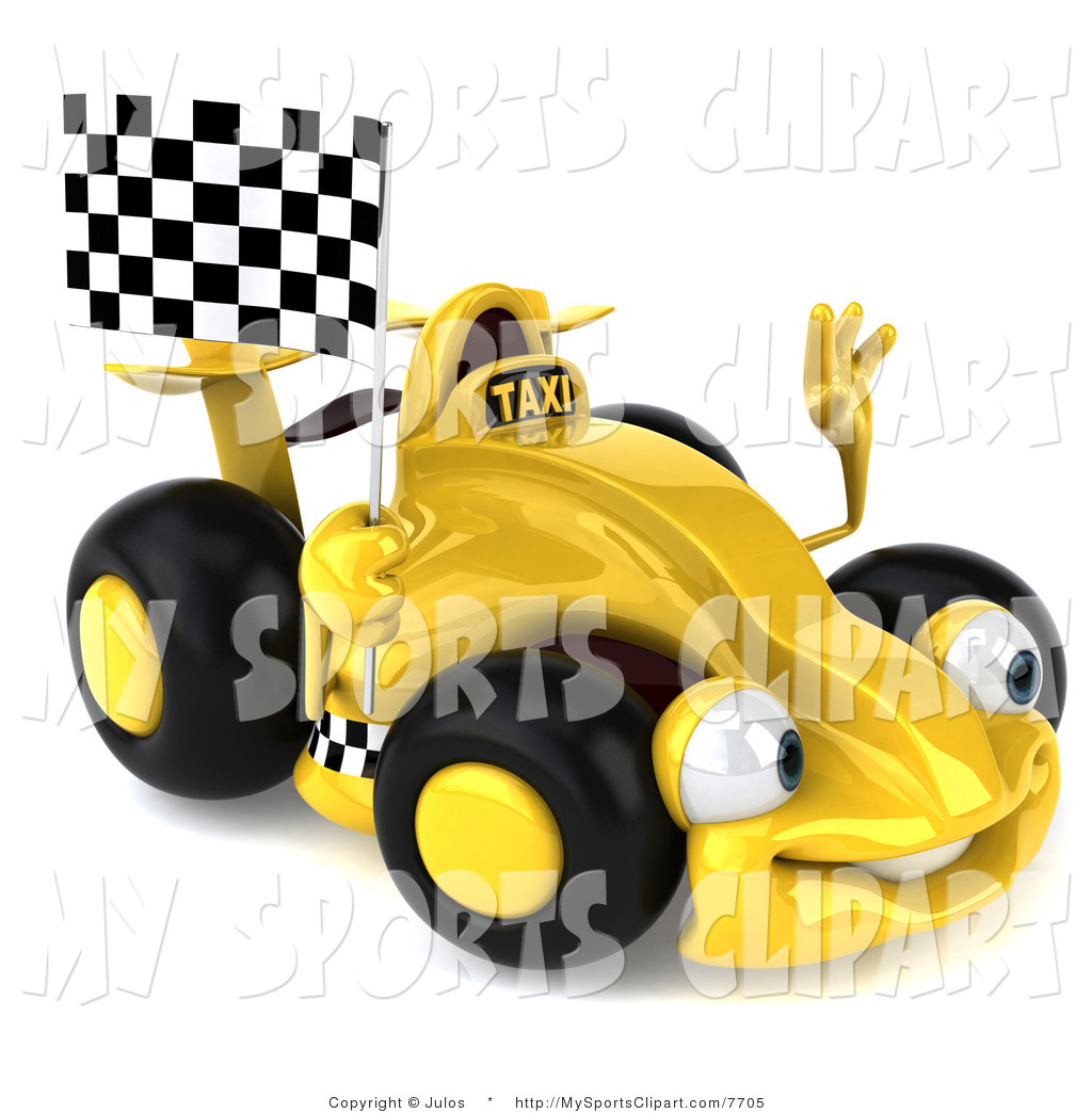 1024x1044 Sports Clip Art Of A Taxi Car With A Checkered Flag By Julos