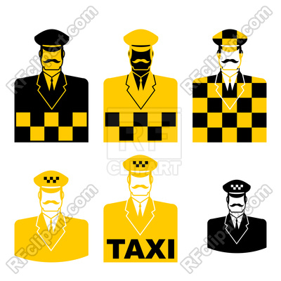 400x400 Taxi Driver Icon Set Royalty Free Vector Clip Art Image