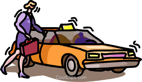 480x277 Businesswomen Getting Into A Taxi Royalty Free Vector Clip Art