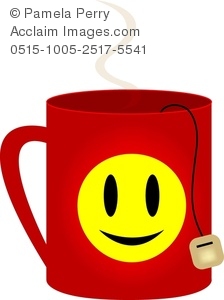 224x300 Clip Art Image Of A Happy Face Mug Of Tea