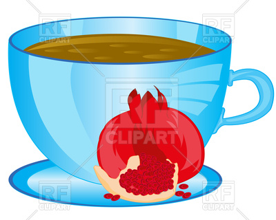 400x320 Cup Of The Drink Tea And Fruit Garnet On White Background Royalty