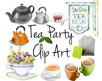 340x270 Watercolor Tea Clip Art Set Tea Clipart Sweet Tea Tea Bag