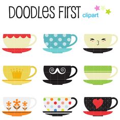 236x236 Tea And Cake Digital Clip Art For Scrapbooking Card Making Cupcake