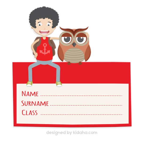 600x600 Student And Owl Name Tag Free Education Clip Arts For Kids