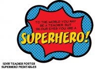200x140 Teacher Appreciation Clip Art Instant Superhero Teacher Poster