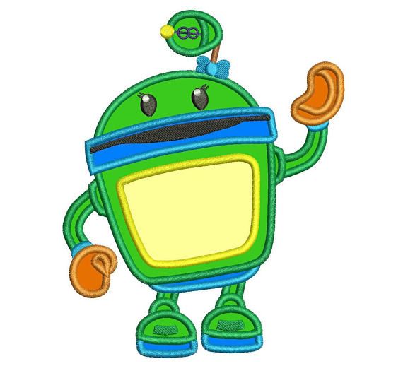 570x518 Team Umizoomi Bot Applique Design 3 Sizes Instant Download